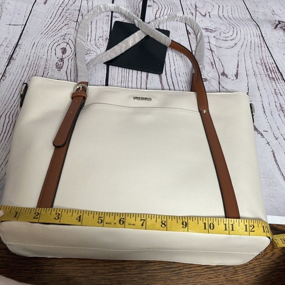 Cluci Laptop Travel Tote Bag White Padded Double Strap‎ Inner Pockets - Picture 10 of 13